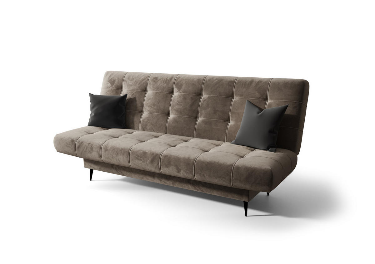 SCHLAFSOFA KONGO 05, Sofa mit Schlaffunktion, Farbe: Hellbraun, Velourstoff - Hellbraun, Textil (200/97/97cm) - O-Sofa
