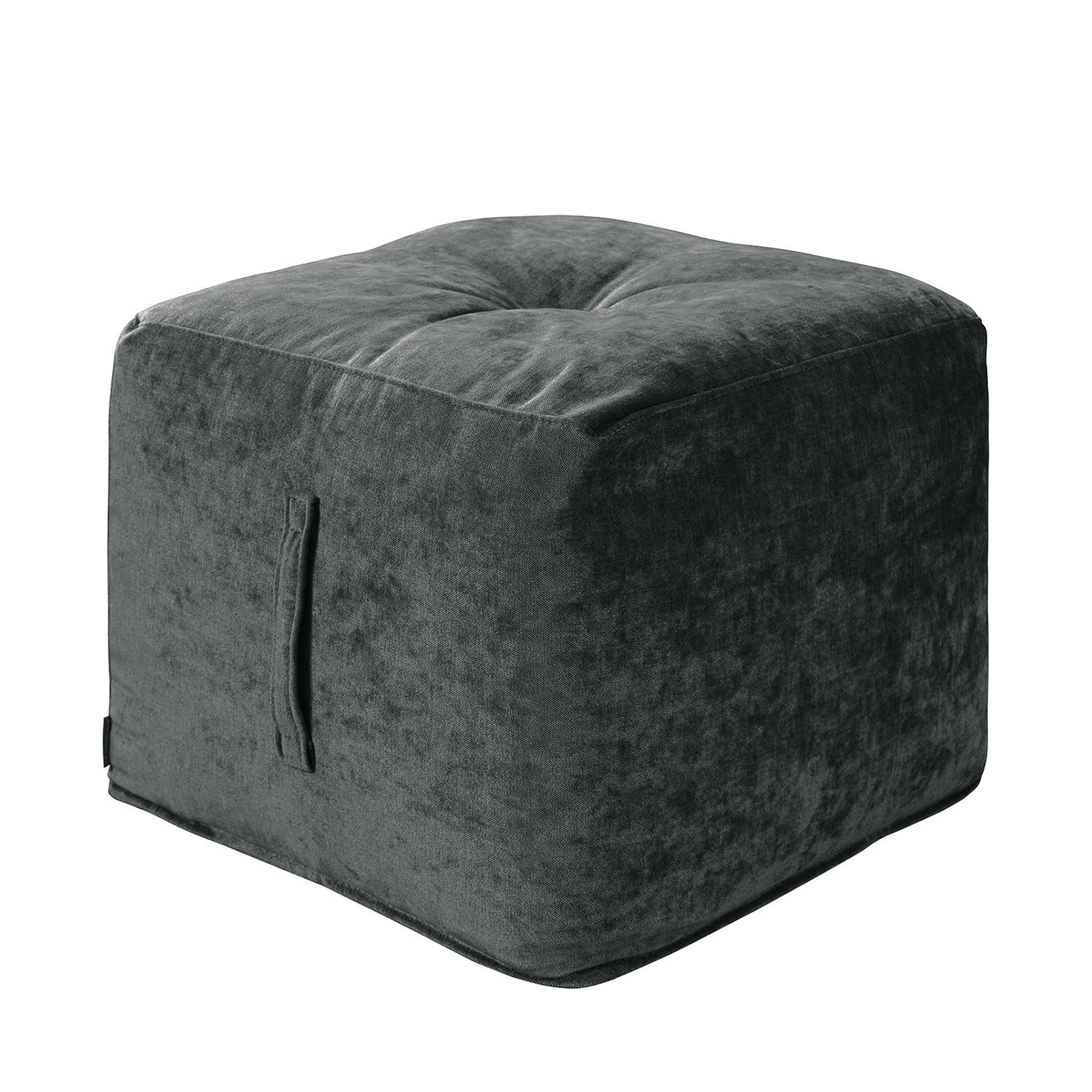 SITZWÜRFEL - Samt - Anthrazit, Textil (47/42/47cm) - home24