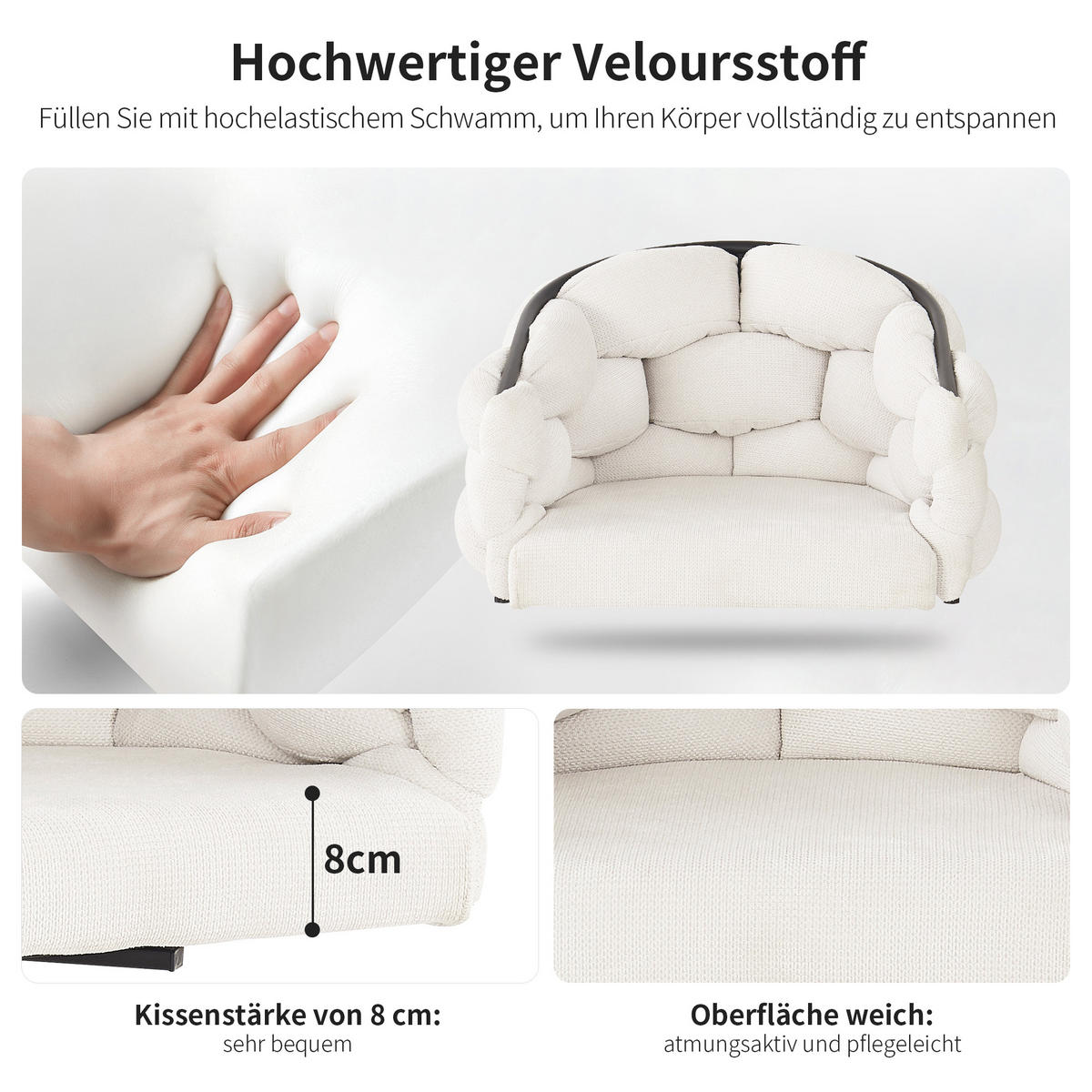LUXUSSTUHL 2-Tlg Drehbar 360°, Ergonomisch, Beige Esszimmerstuhl - Beige, Metall (45/77.5/44cm) - FLIEKS