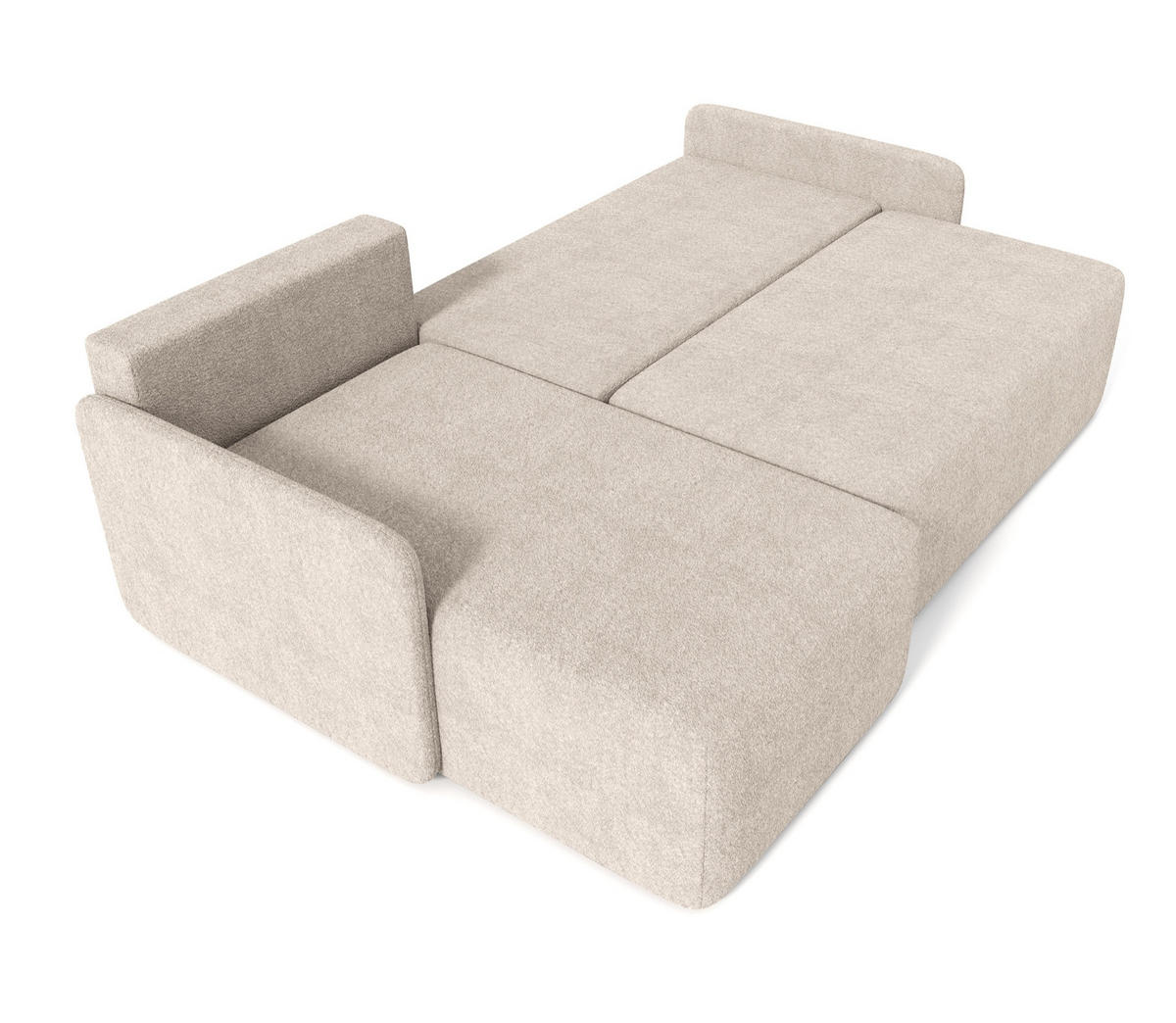 ECKSOFA Bloom Beige Bouclé - Beige, Textil (212/142cm) - Selsey
