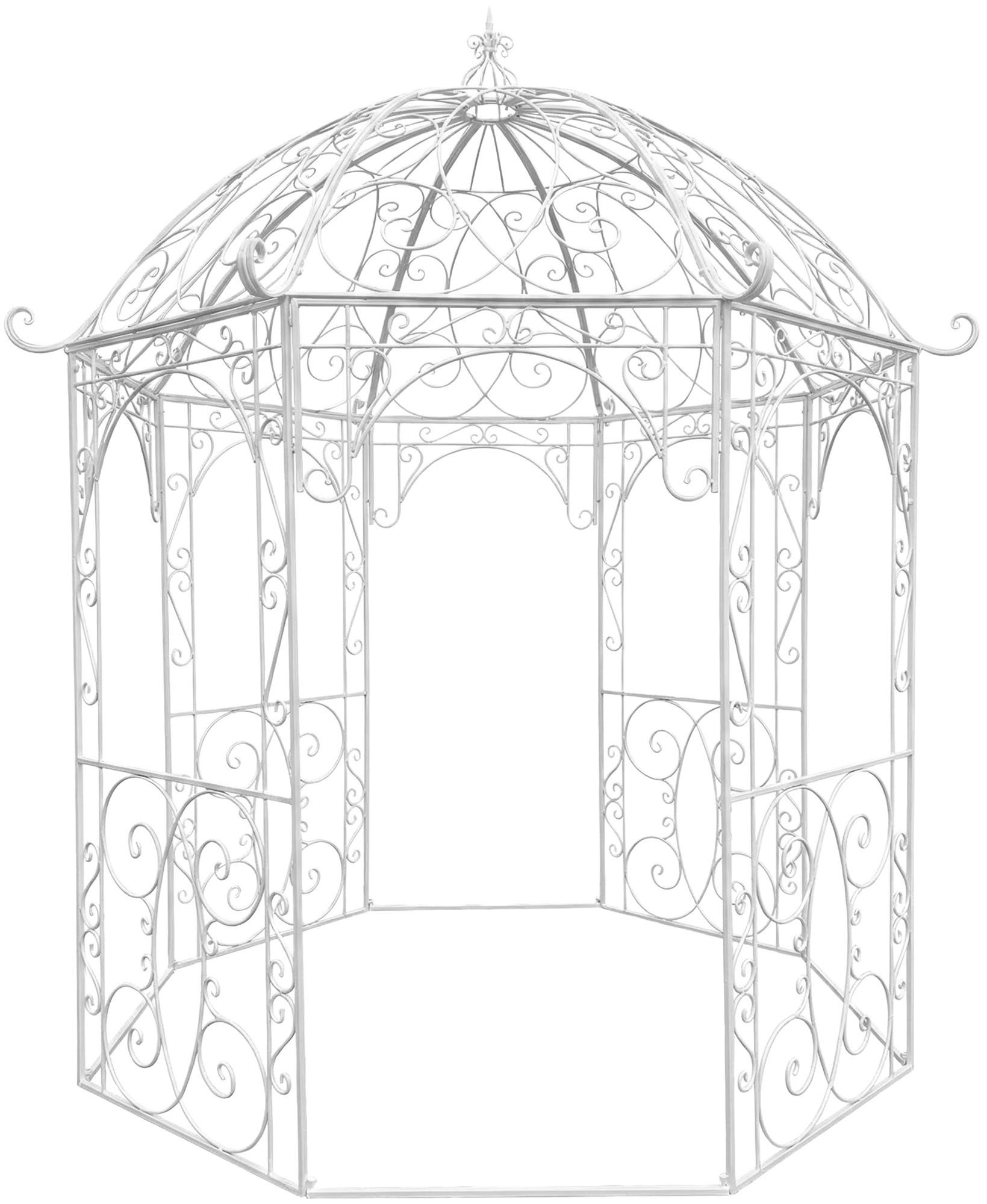 PAVILLON Liv Antik 284x263x313cm Metall Antik-Weiß Gartenpavillon - Weiß, Metall (284/313/263cm) - DELUKE