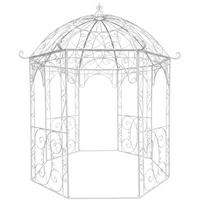 PAVILLON Liv Antik 284x263x313cm Metall Antik-Weiß Gartenpavillon - Weiß, Metall (284/313/263cm) - DELUKE