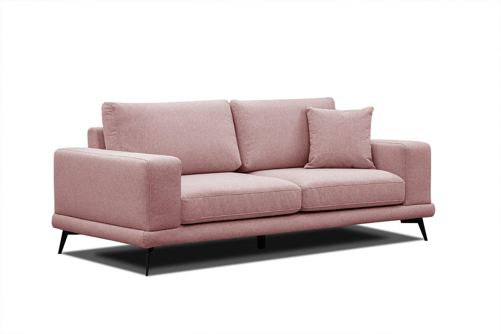SOFA MEDIOLANE 2,5-Sitzer, hellrot - Hellrot, Holzwerkstoff/Textil (203/87/96cm) - Courtois Laville