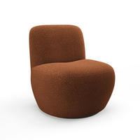 DREHSESSEL Stoff Bouclé terrakotta - Terracotta, Textil (64/77/68cm) - Sia Home