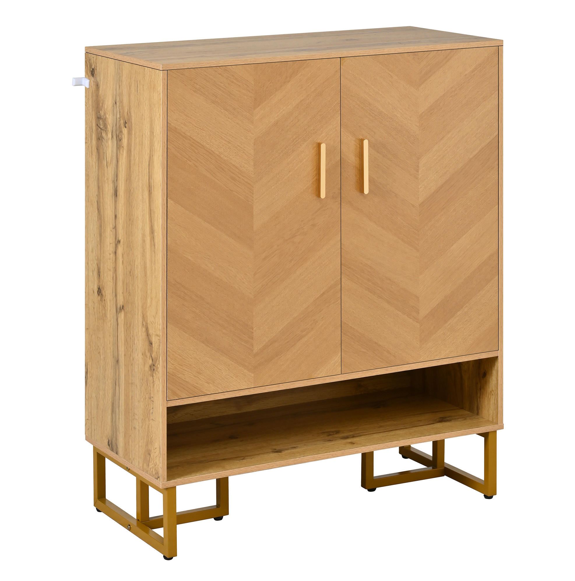 SCHUHSCHRANK aus MDF 80x38x100cm in Natur mit Soft-Close - Naturfarben, Holzwerkstoff (80/100/38cm) - Modfu