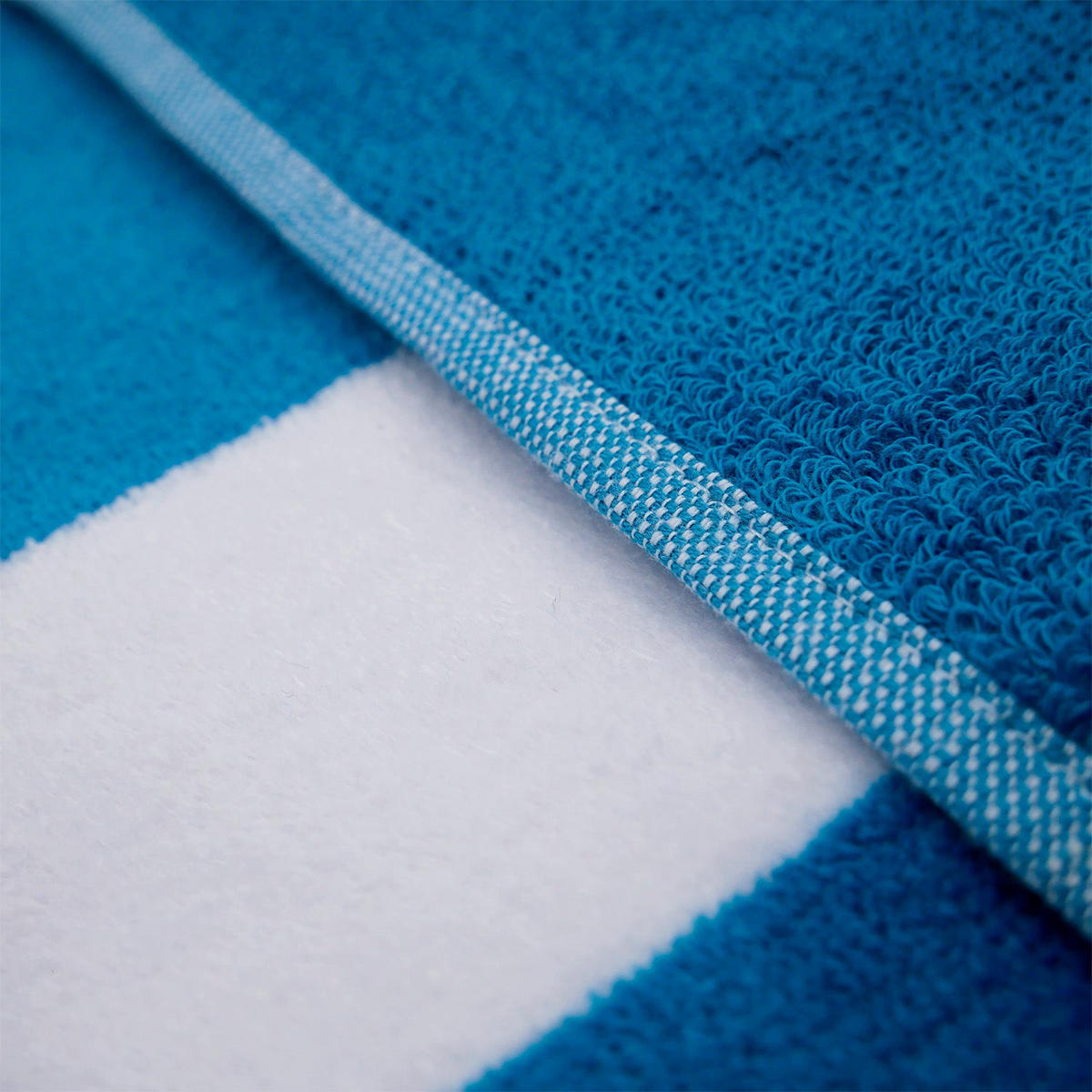 STRANDTUCH Frottee Samt Jacquard Blau 100x175 470g/m² - Bahia Blau Ente - Blau, Textil (100/175cm) - LE COMPTOIR DE LA PLAGE