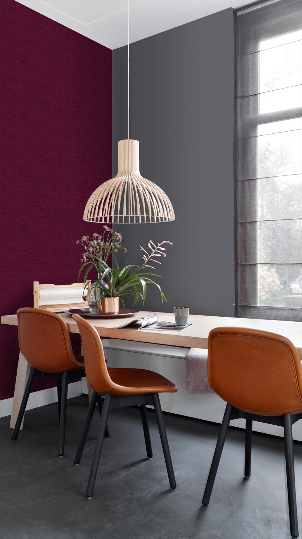 TAPETE Leinen-Optik 53 cm x 10.05 m - Rot, Papier (53/1000cm) - ESTAhome