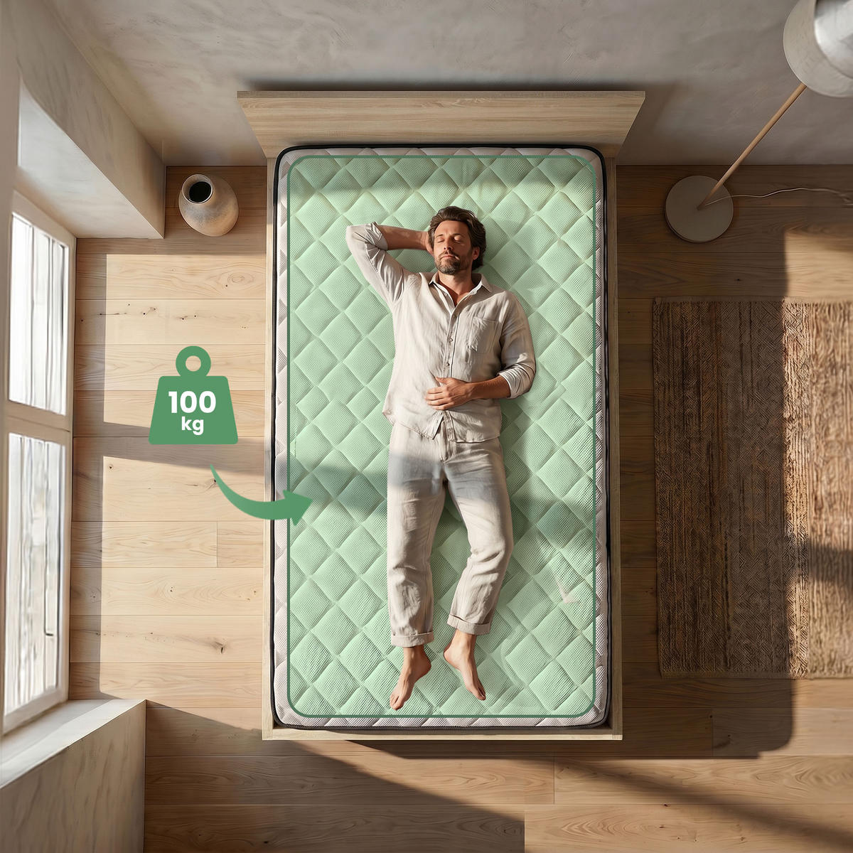 BETT mit Bettkasten 120x200 cm Metalllattenrost und Federkernmatratze Sonoma Eiche - Sonoma Eiche, Holzwerkstoff (120/200cm) - Akord