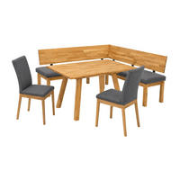 ECKBANKGRUPPE Modern Danny 1 für 7 Personen Massivholz Wildeiche/Grau - Wildeiche/Grau, Holz (194/85/155cm) - 58aufmkessel
