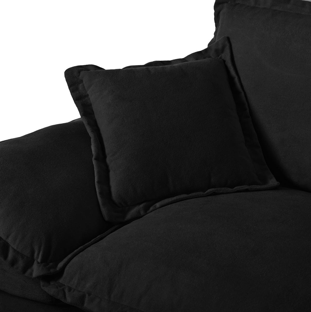 SOFA 3-Sitzer Modulsofa 263 x 82 x 90 cm Chenille Schwarz - Schwarz, Holzwerkstoff (82/90/263cm) - Meubliv