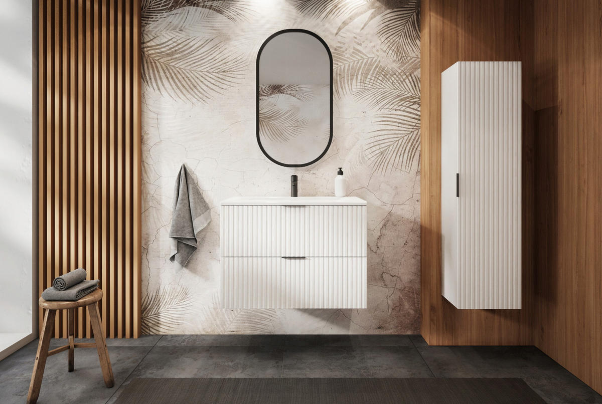 WASCHBECKUNTERSCHRANK Weiß matt 80/57/46 cm - Weiß, Holzwerkstoff (80/57/46cm) - Rodan