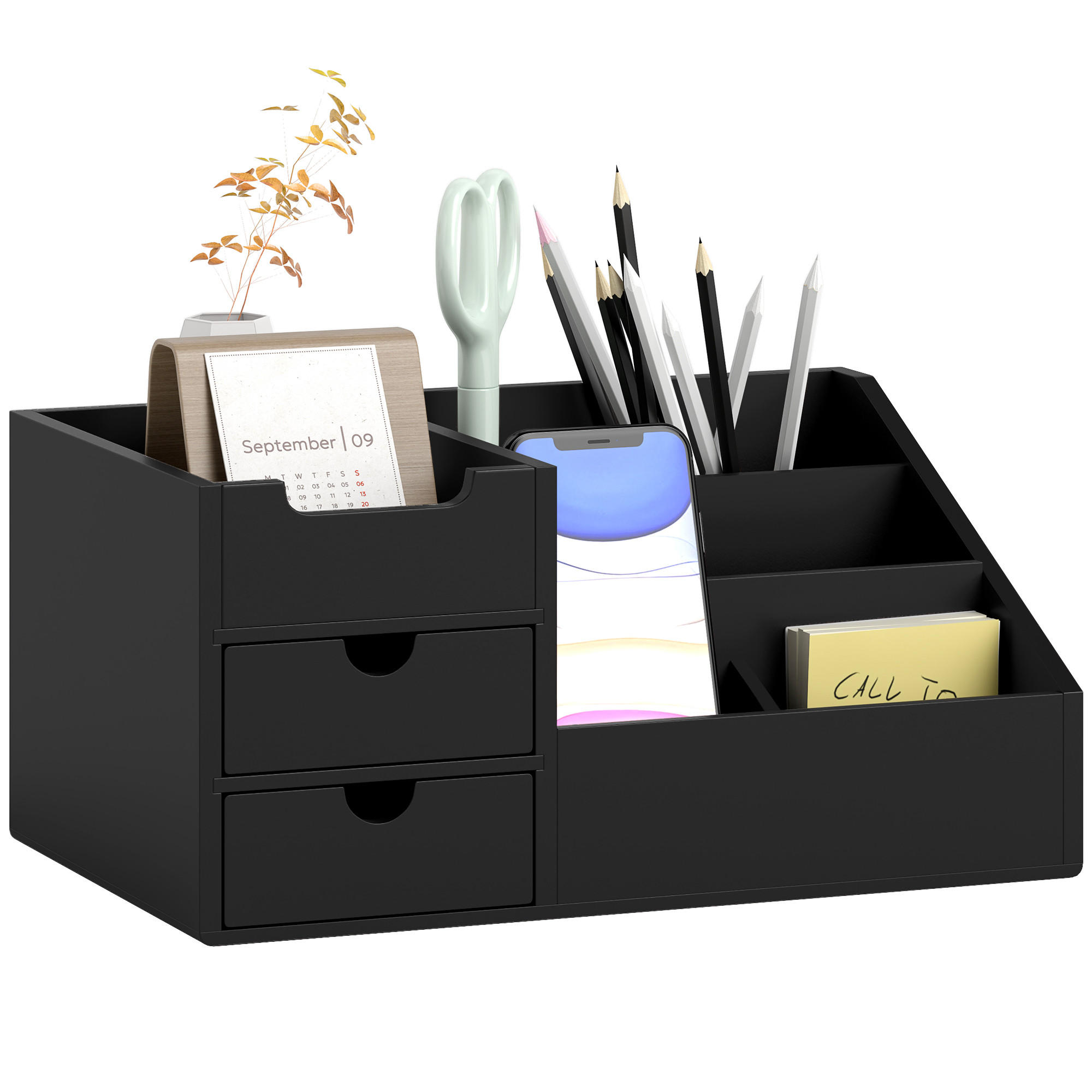 ComfortXL Schreibtischorganisator Schwarz 20x15x33 cm
