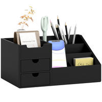 SCHREIBTISCHORGANISATOR DE-16706 Schwarz - Schwarz, Naturmaterialen (20/15/33cm) - ComfortXL