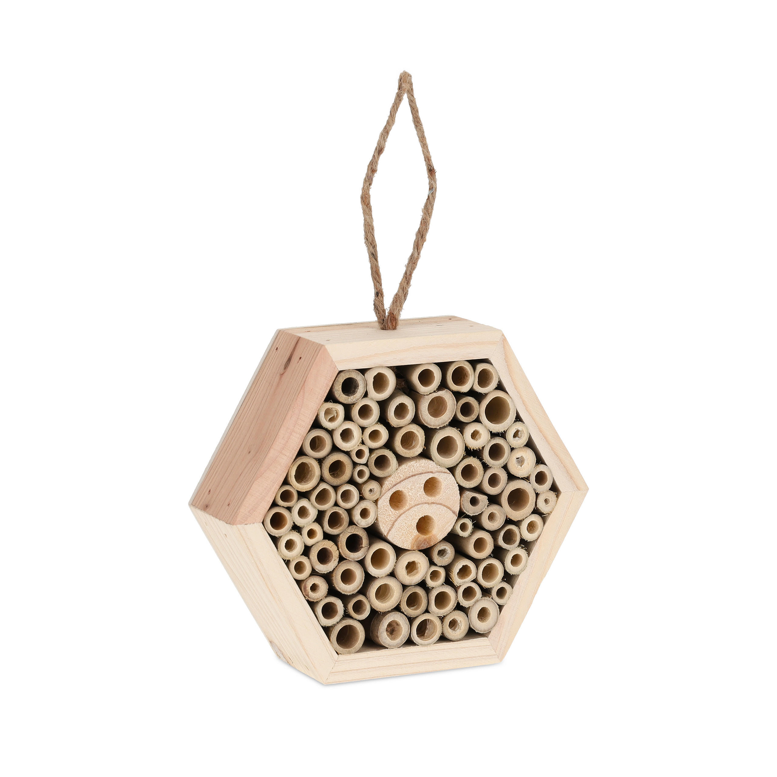 INSEKTENHOTEL - Hellbraun, Holz (17/15/5cm) - Relaxdays