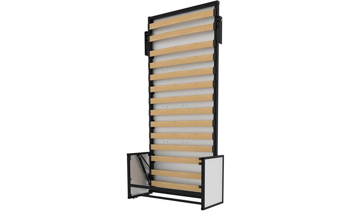 SCHRANKBETT Morphy Studio Modulares SizeFlex- und TypeFlex-System - 100x200, Vertikal - Schwarz, Metall (100/200cm) - WallBedKing