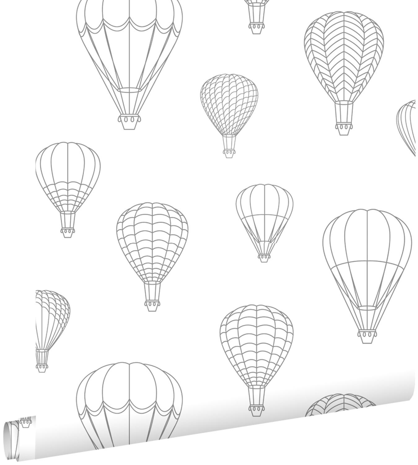TAPETE Luftballons 50 x 900 cm - Weiß, Papier (50/0.1cm) - ESTAhome