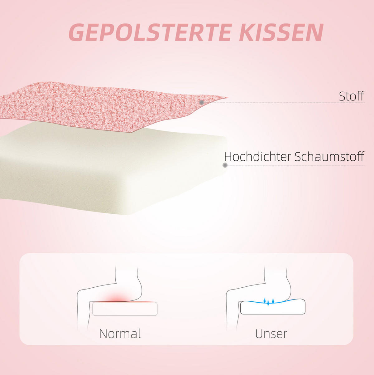 BÜROSTUHL in Pink 45x56x88 cm mit herzförmiger Rückenlehne, höhenverstellbar und drehbar - Pink, Textil (56/88/45cm) - IVMEU