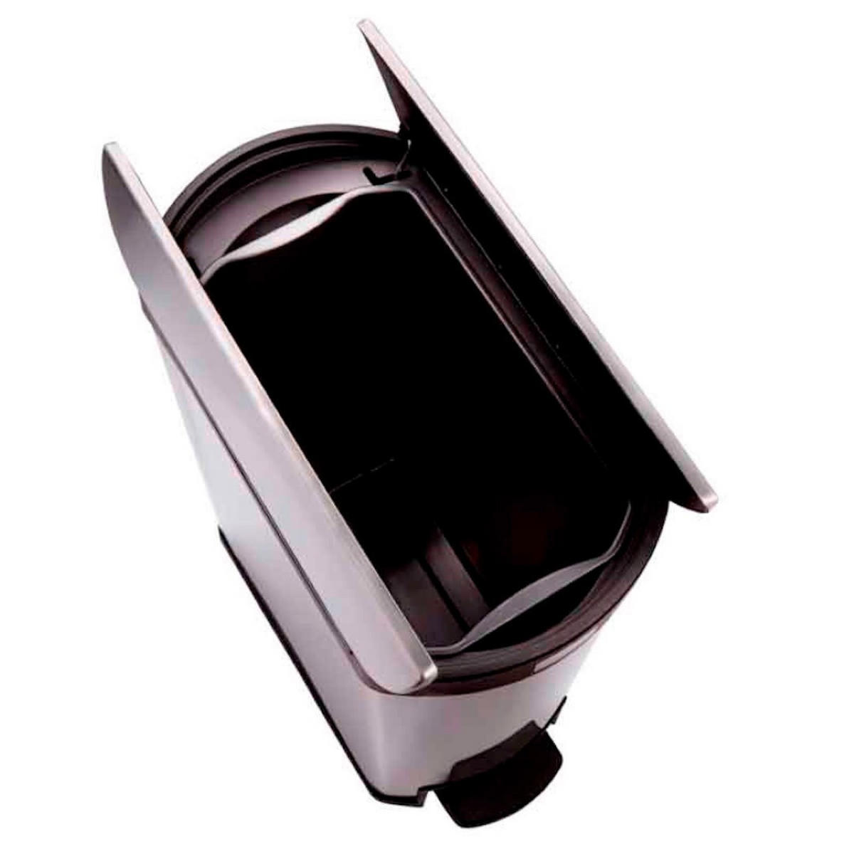 MÜLLEIMER Step On Container End Step Pedal 72,1 x 34,3 x 52,7 cm Polyethylen Silber Mit Schwarzem Akzentstreifen - Silberfarben, Metall (34.3/72.1/52.7cm) - PROREGAL