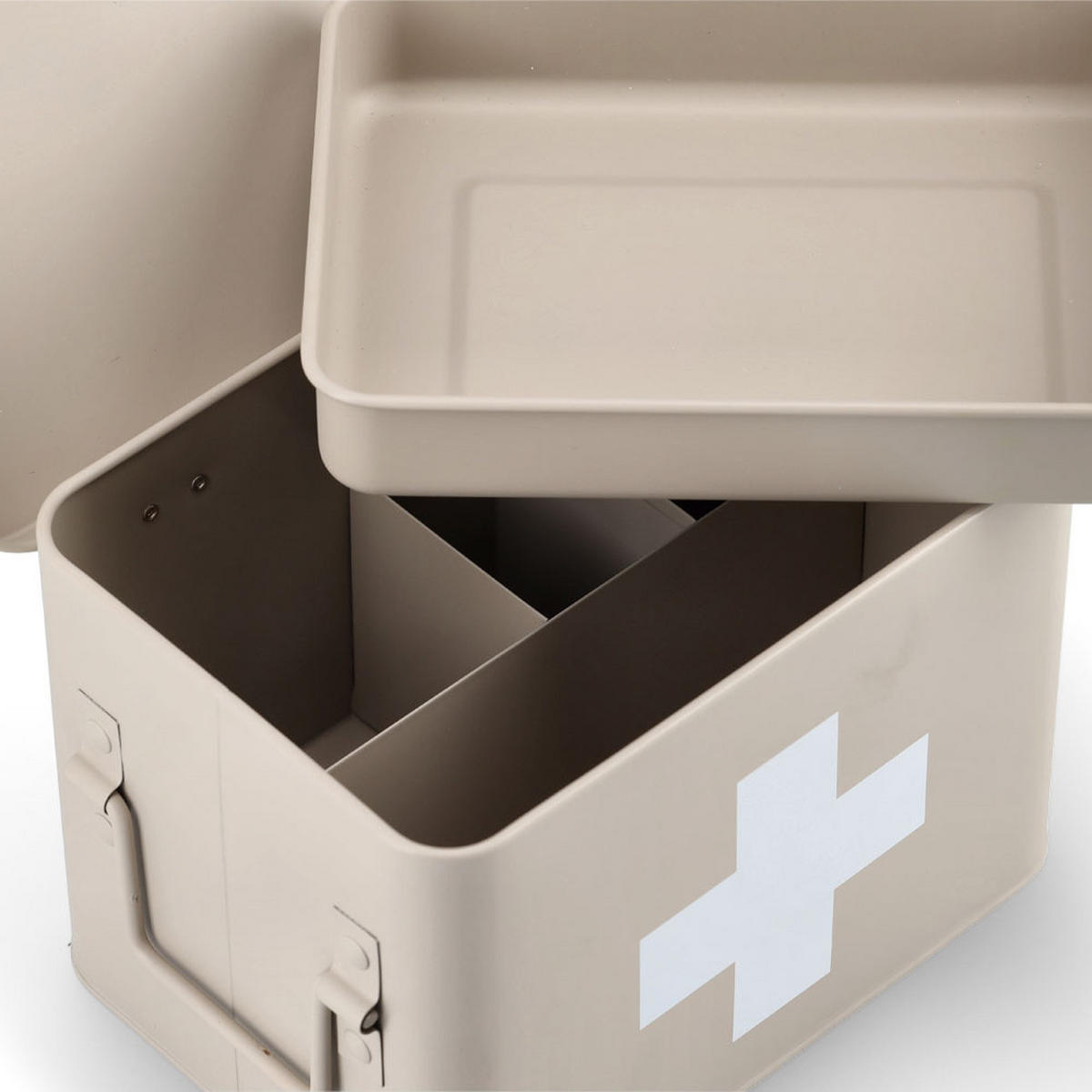 VERBANDSKASTEN in Dosenform 22,5/16,5/15,5 cm - Beige, Metall (16.5/15.5/22.5cm) - ZELLER