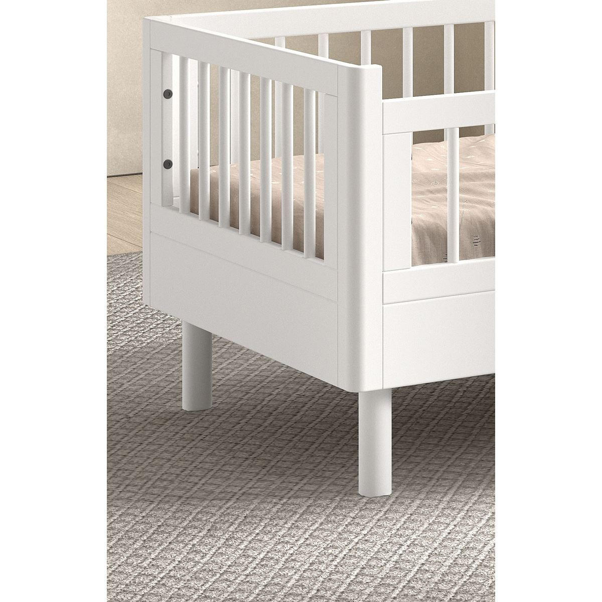 JUNIORBETT 70x140 Keeley Buche Weiß Holz Komfort Stabil Modern - Weiß, Holz (70/140cm) - 58aufmkessel