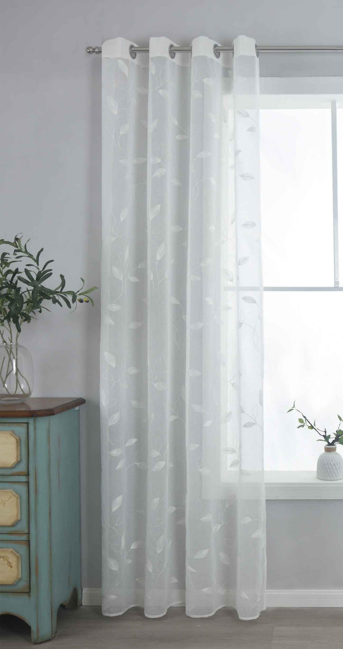 VORHANG BAMBERG HxB 175x140 cm Weiß - Weiß, Textil (140/175/1cm) - Gardinenbox