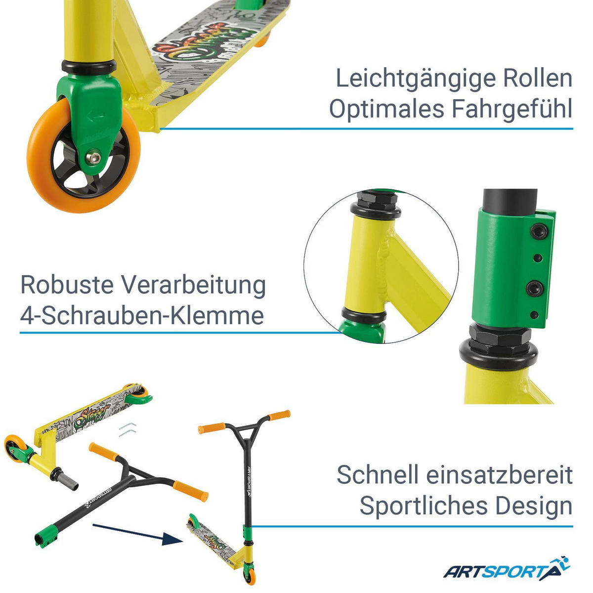 STUNTSCOOTER Street Life - Multicolor, Metall (66/47/84cm) - Artsport