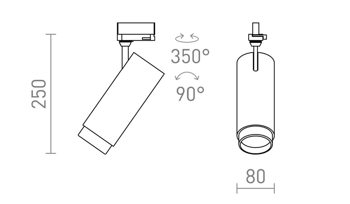 DECKENLEUCHTE FOCUS 30 DIMM Schwarz 30 W - Schwarz, Metall (8/8/194cm) - Rendl