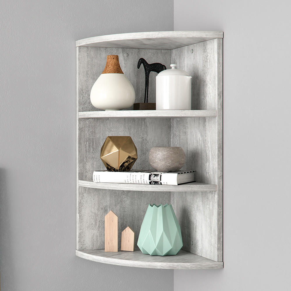 ECKREGAL Ecki Beton 30 x 60 cm - Grau, Holzwerkstoff (30/60/30cm) - Vicco