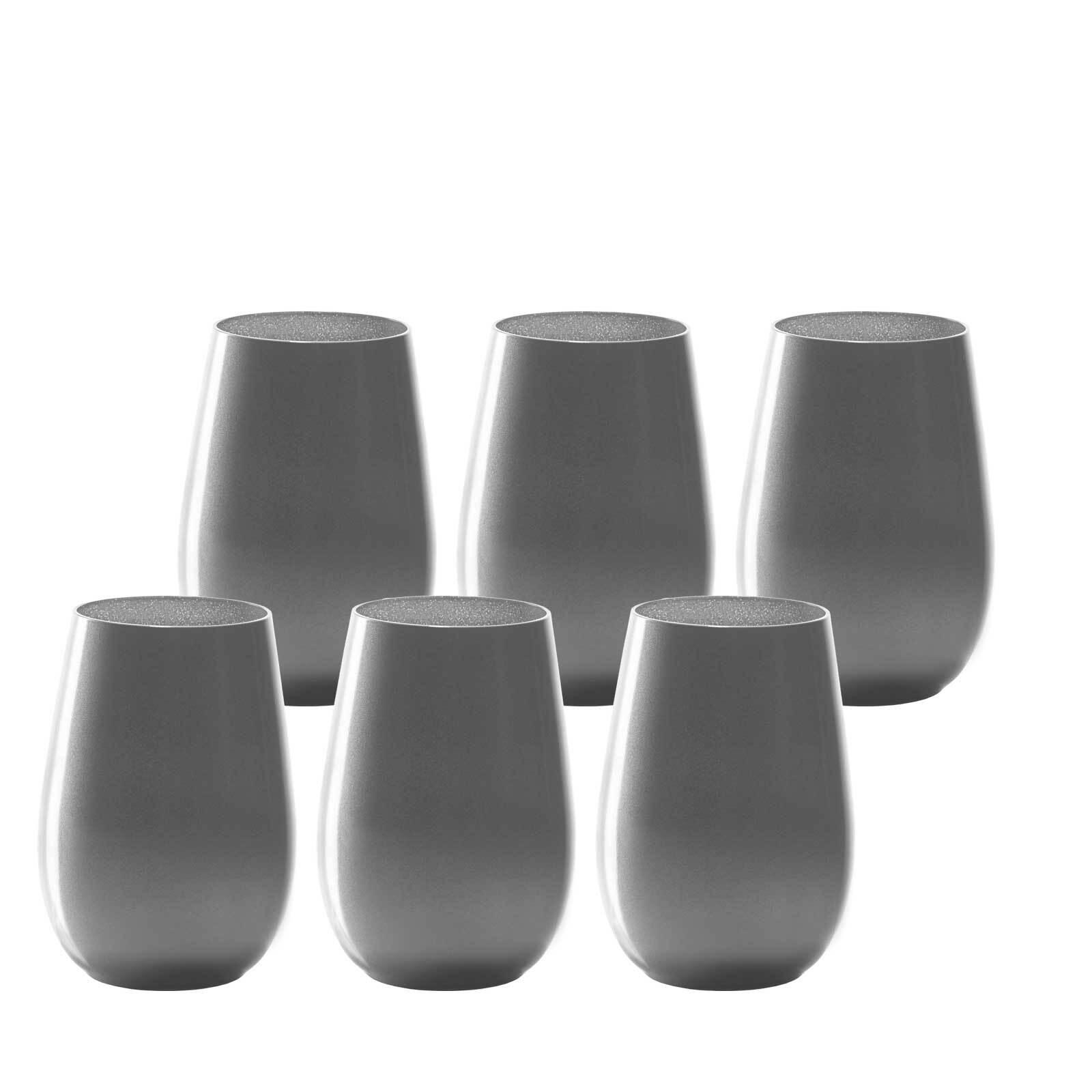 BECHER Elements Silber 465 ml 6er Set - Silberfarben, Glas (0.465L) - Stölzle Lausitz