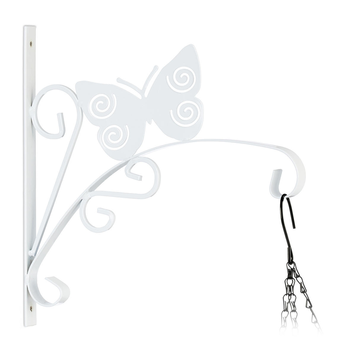 BLUMENAMPELHALTERUNG - Weiß, Metall (30/30/2cm) - Relaxdays