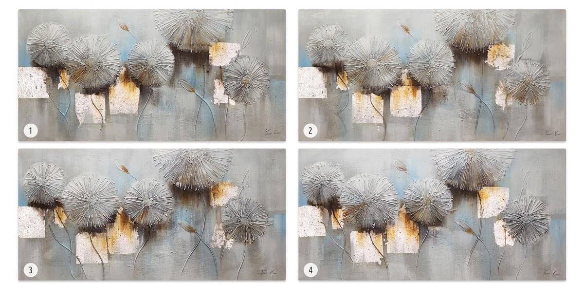 ÖLGEMÄLDE 120/60 cm - Weiß, Holz/Textil (1.86/60cm) - KUNSTLOFT