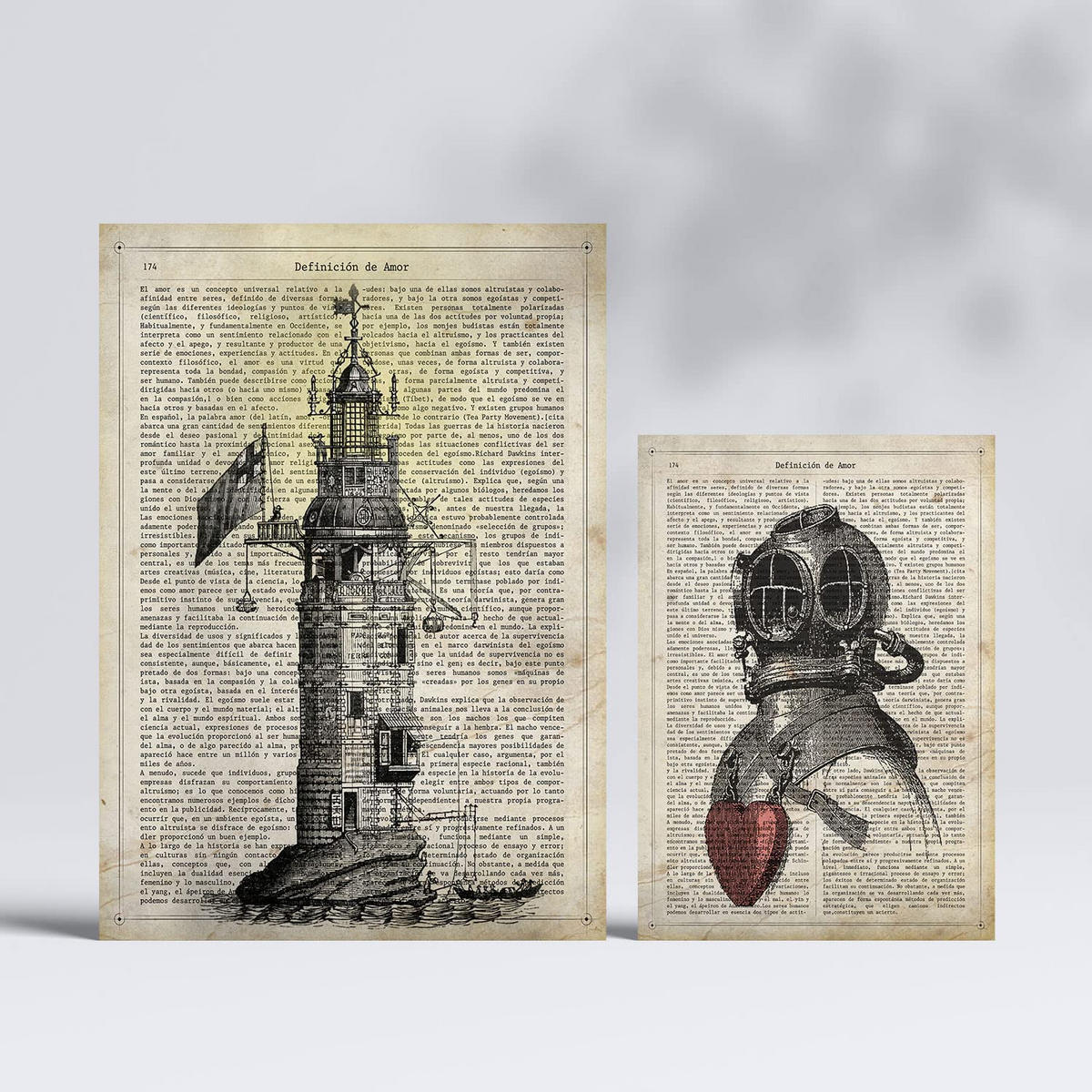 POSTER Set Mit 6 Jahrgang Vintage Papier Revolutionäre Erfindungen Aus Dem Letzten Jahrhundert A3 & A4 Rahmenlos - Klar, Papier (29/3cm) - Nacnic