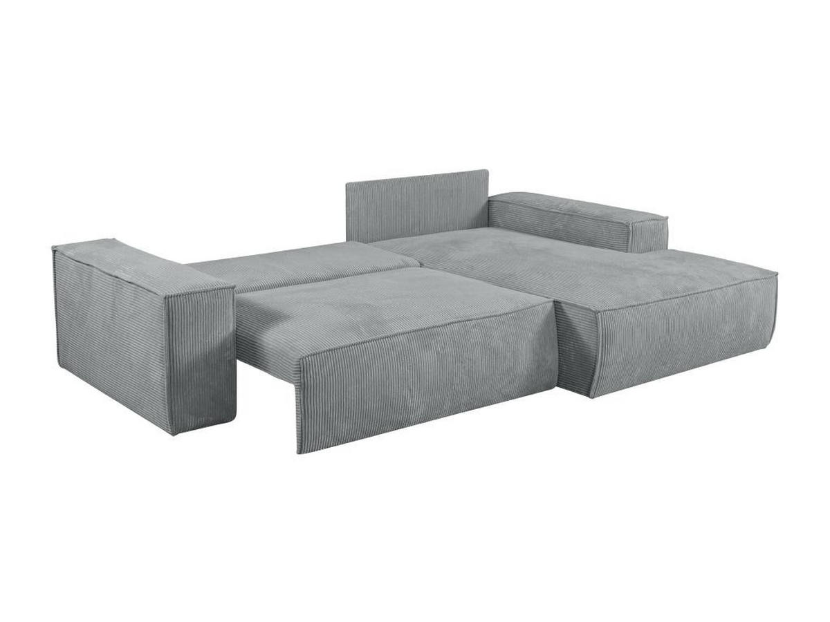 ECKSOFA mit Schlaffunktion - Ecke Rechts - Cord - Hellgrau - AMELIA - Hellgrau, Textil (167/267cm) - Vente-Unique