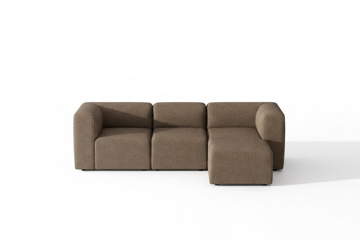 CHAISELONGSOFA Cubic Stoff Braun - Braun, Textil (257/64/164cm) - ebuy24