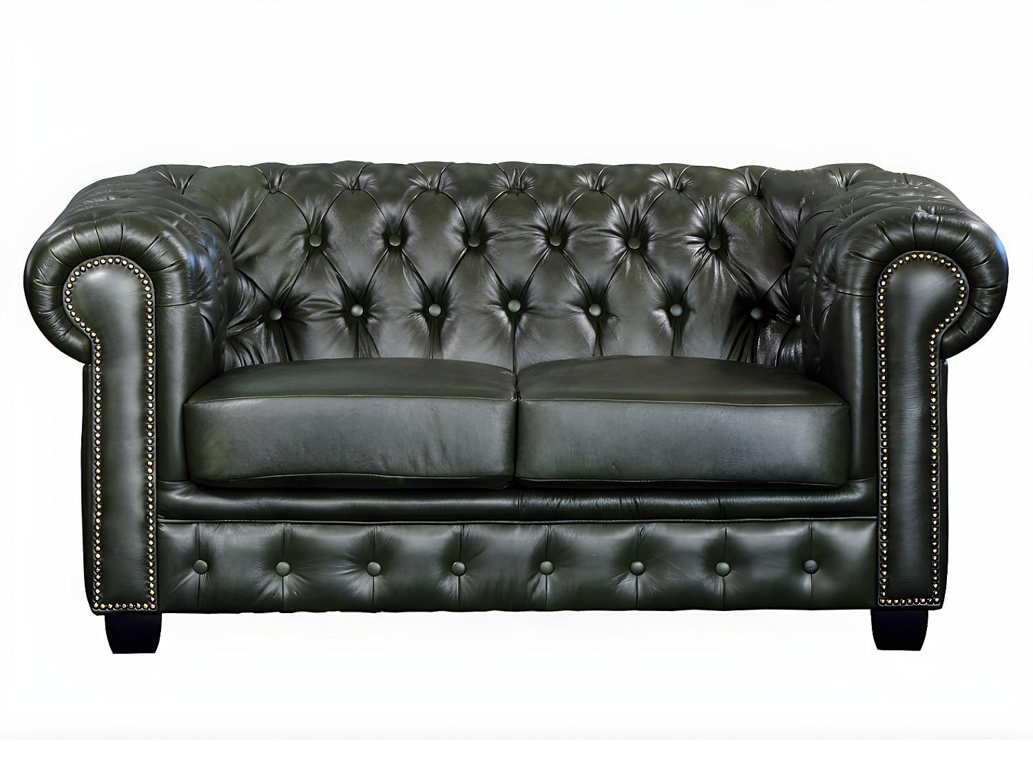 SOFA ohne Schlafmöglichkeit - -Sitzer - Leder - Tannengrün - - Waldgrün, Leder (160/73/96cm) - Vente-Unique