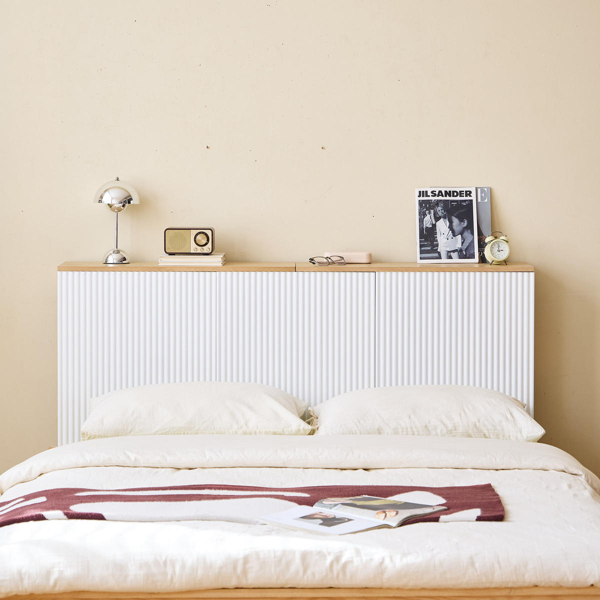 BETTKOPFTEIL Rechteckig 160 cm Holz - Weiß, Holz (159/100/24cm) - Nordlys