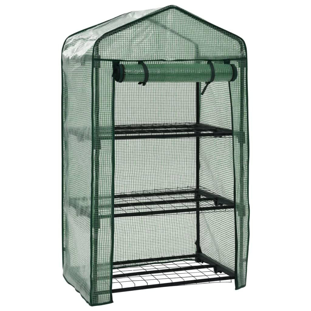 3-STUFIGES Mini-Gewächshaus 69 x 49 x 125 cm - Grün, Metall (69/125/125cm)