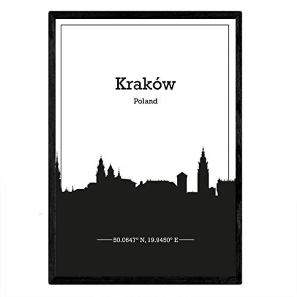 POSTER Krakau Skyline A4 Rahmenlos - Klar, Papier (29.7/5/21cm) - Nacnic