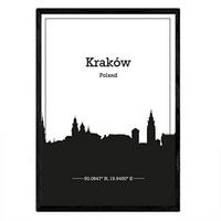 POSTER Krakau Skyline A4 Rahmenlos - Klar, Papier (29.7/5/21cm) - Nacnic