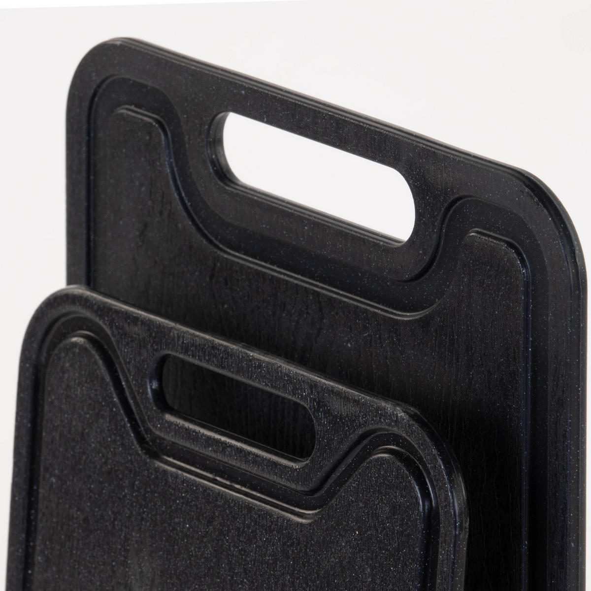 SCHNEIDEBRETTER mit Ständer 2er-Set - Schwarz, Kunststoff (19/31cm)