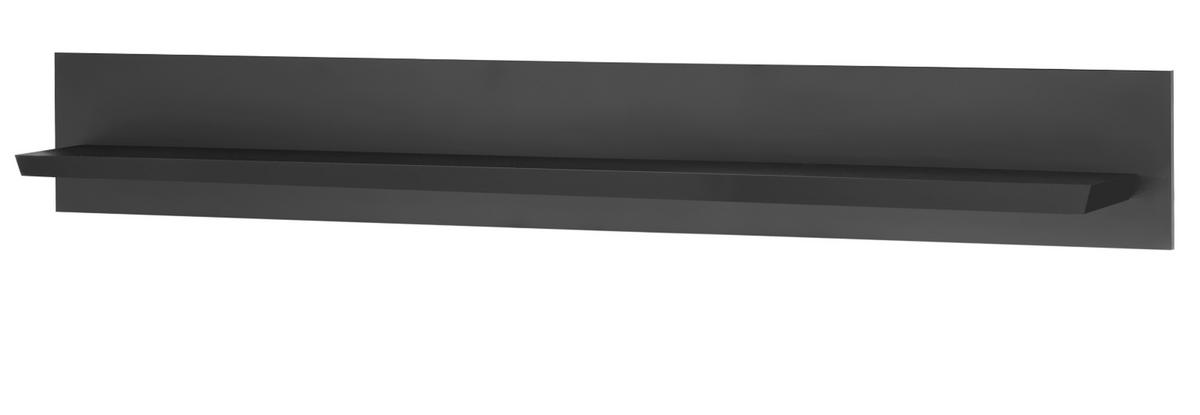 WANDBOARD schwarz matt, Wandregal 180 cm - Schwarz, Holzwerkstoff/Metall (180/25/22cm) - Furn.Design