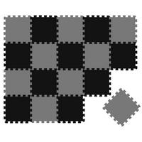 SPIELMATTE ab Null - 180/90 cm Puzzlematte Schwarz - Multicolor, Kunststoff (30/30cm) - Littletom