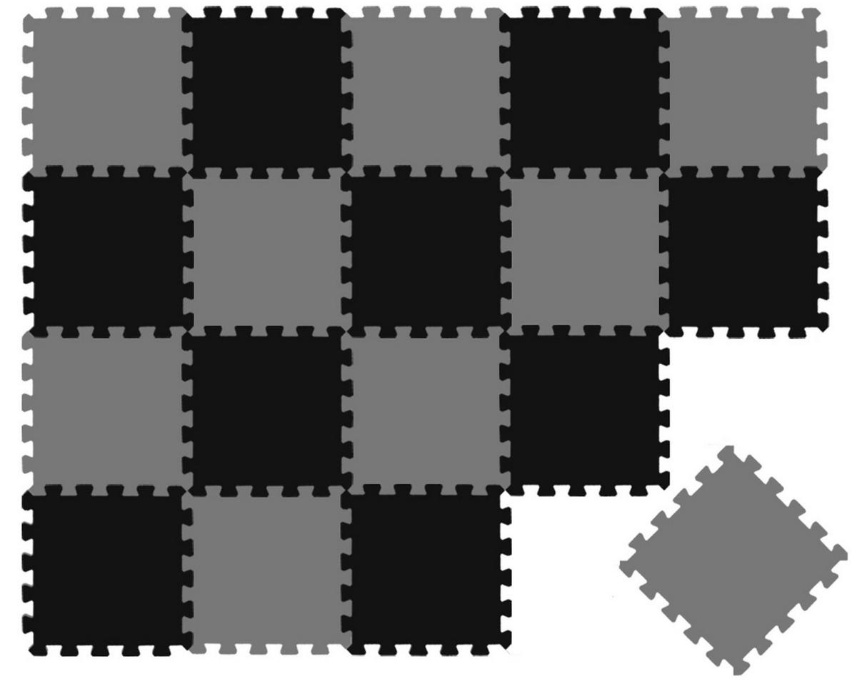 SPIELMATTE ab Null - 180/90 cm Puzzlematte Schwarz - Multicolor, Kunststoff (30/30cm) - Littletom