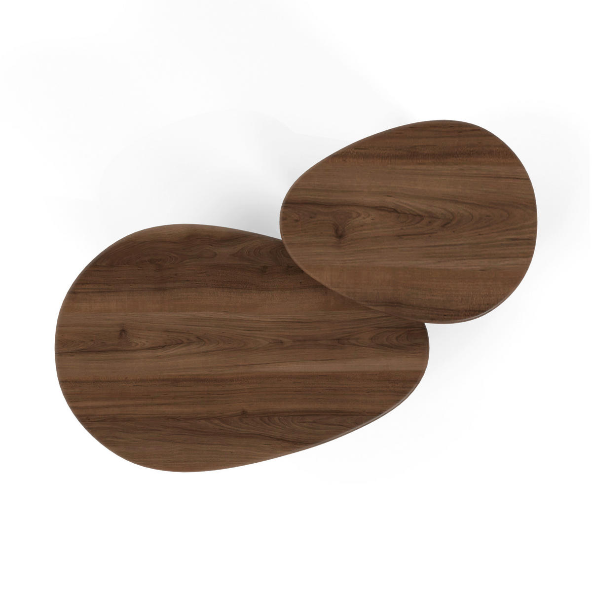 COUCHTISCH 2er-Set Sperrholz Nussbaum 75cm - Schwarz/Braun, Holz (50/75/40cm) - Sia Home