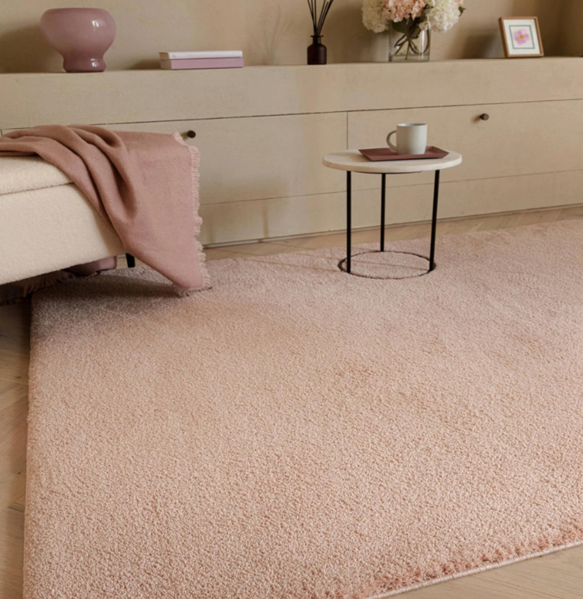 TEPPICH Wohn-/Schlafzimmer Langflor MOCO Rosa 120x170 cm - Pink, Textil (120/170cm) - Novatrend