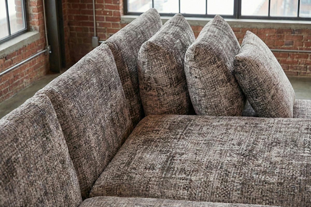 SCHLAFSOFA SADIRA Taupe Flachgewebe - Taupe/Schwarz, Kunststoff/Textil (288/209cm) - KAWOLA