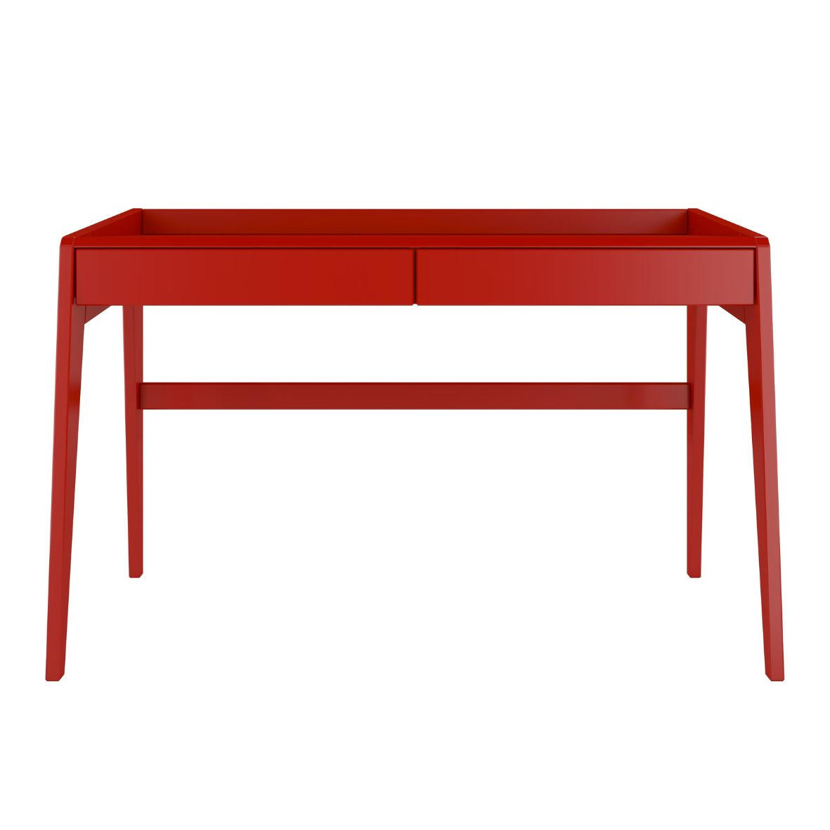 SCHREIBTISCH Lisa, 125/70/81 cm in Rot, Buchenholz - Rot, Holz/Buchenholz (70/125/81cm) - Visby