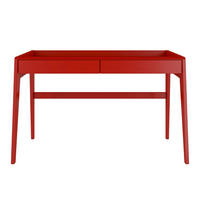 SCHREIBTISCH Lisa, 125/70/81 cm in Rot, Buchenholz - Rot, Holz/Buchenholz (70/125/81cm) - Visby