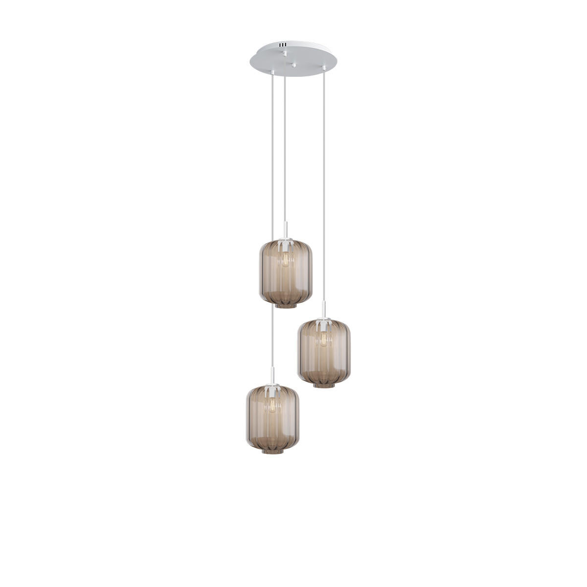 GALERIELEUCHTE Velo 3-flammig Klar Ø 25 cm - Klar/Weiß, Glas (25/25/27cm) - s.luce