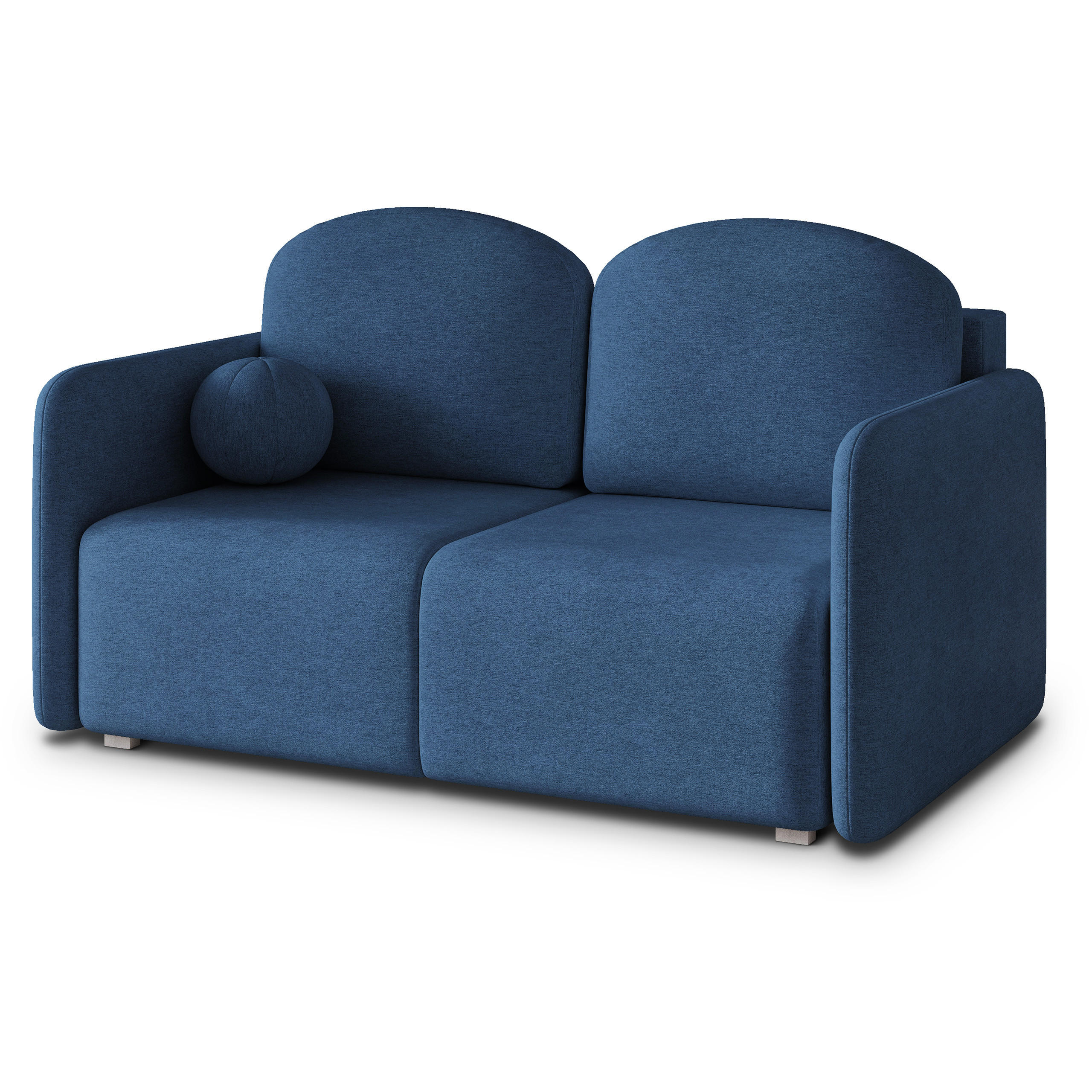 BETTSOFA SUVI II NV Blau Geflochtener Stoff mit Schlaffunktion - Blau, Textil (90/85/153cm) - MASSENO